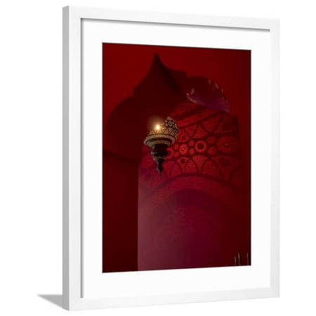 Entrance and Lantern in a Riad in the Medina, Marrakech, Morocco Framed Print Wall Art By David H.