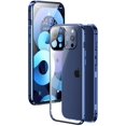 thumbnail image 1 of IBAOLEA Magnetic Case with Safety Lock for iPhone 12 (6.1-Inch 2 Cameras) Double-Sided Glass 360° Full Body Cover Built-in Camera Lens Protector Lockable Bumper Case (iPhone12, Red) Red iPhone12, 1 of 7