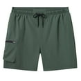 thumbnail image 2 of YuKaiChen Men's Swim Shorts Quick Dry Beach Shorts with Zip Pockets and Mesh Lining Army green 30, 2 of 10