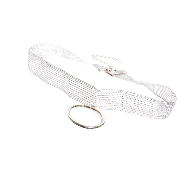 Gargantilla de encaje de moda con colgante de babero vintage de esqueleto grueso, joyería de moda plata