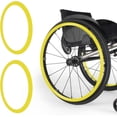 thumbnail image 1 of Silicone Wheelchair Push Rim Covers, 20/22/24inch 1 Pair Wheelchair Rear Wheel Push Ring Protective Cover, Non-slip Wear-Resistant Hand Push Cover, Cover for Improve Grip and Traction(Yellow,24in), 1 of 7