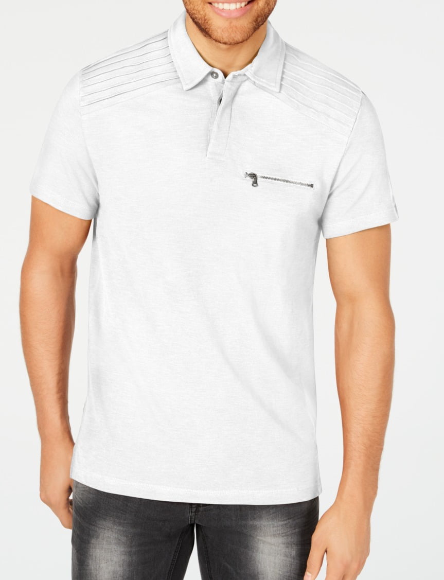 INC - Mens Pleated Shoulder Textured Zip Pocket Polo Shirt 3XL ...