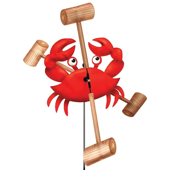 Whirligig Spinner Crab 18" – Coastal-Themed Design, Weather-Resistant Outdoor Decor, Durable & Lightweight for Patios, Yards, and Gardens - Eye-Catching Wind Spinner