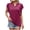 Wine, variant on Lolmot Plus Size Tops for Women T-Shirts Spring and Summer Flounce V-Neck Solid Color Bottom T-Shirt Hollow Top
