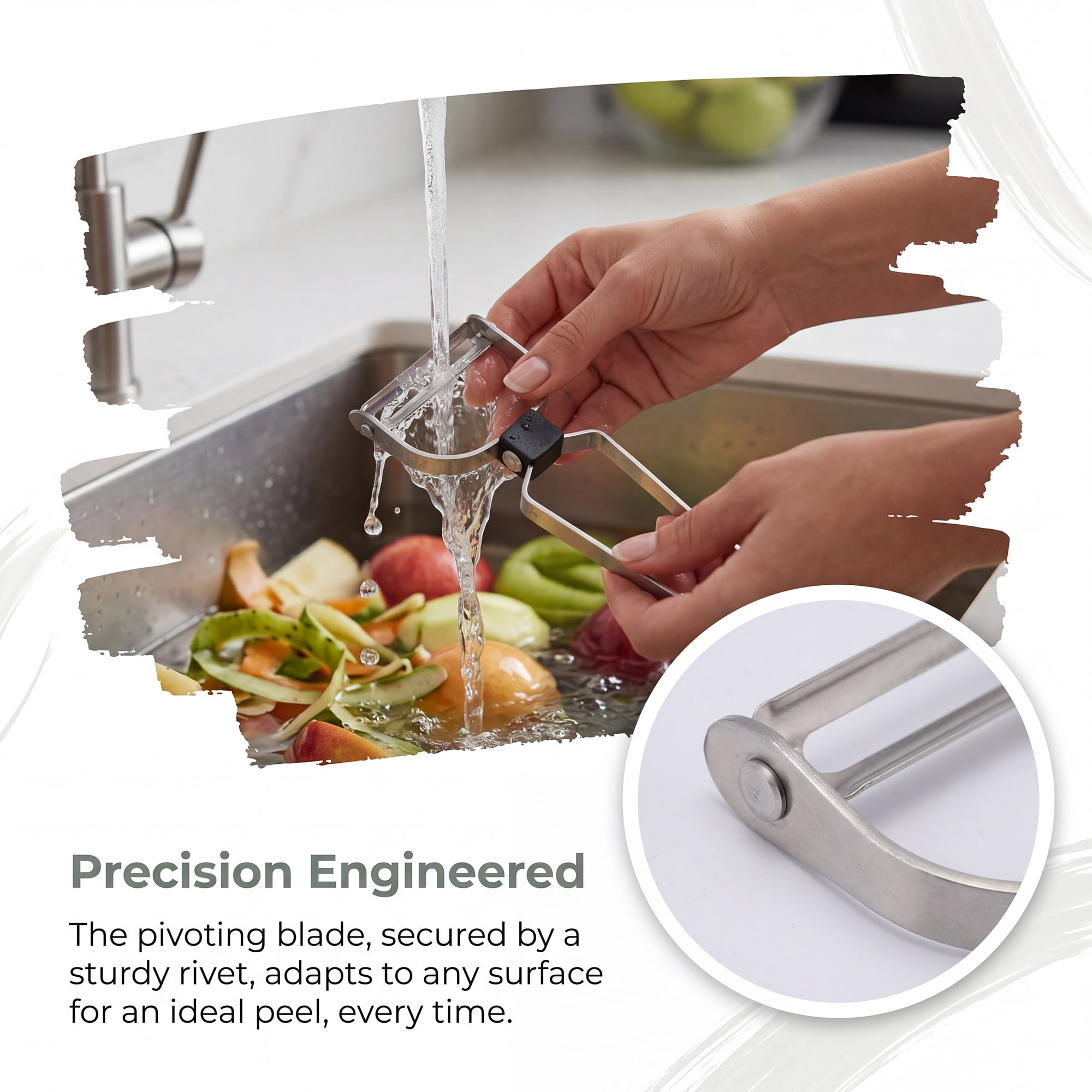 Unique Bargains Stainless Steel Vegetable Peeler with Ergonomic Handle Silver 5.6x2.1 inch