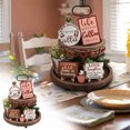 thumbnail image 1 of Fiudx Ofertas relámpago del día Bandeja decorativa en capas con temática de Café, juego de decoración de escritorio de madera para manualidades, 1 of 7