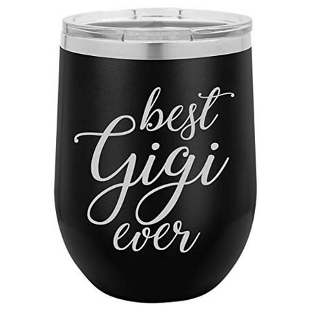 12 oz Double Wall Vacuum Insulated Stainless Steel Stemless Wine Tumbler Glass Coffee Travel Mug With Lid Best Gigi Ever Grandma Grandmother