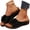 Black, variant on Orthopedic Dress Sandals for Women 2026 Comfortable Flower Sandals Summer Beach Platform PU Leather Wedge Open Toe Sandals Arch Support Slippers Slides