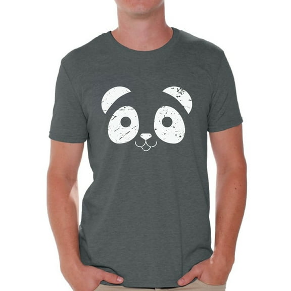 Awkward Styles Panda Face Shirt Panda Bear Valentine's Day T Shirt for Men Cute Panda Face Men's Tshirt Valentine Shirt Panda Bear Valentines Day Gift Idea for Him Funny Valentine Shirt