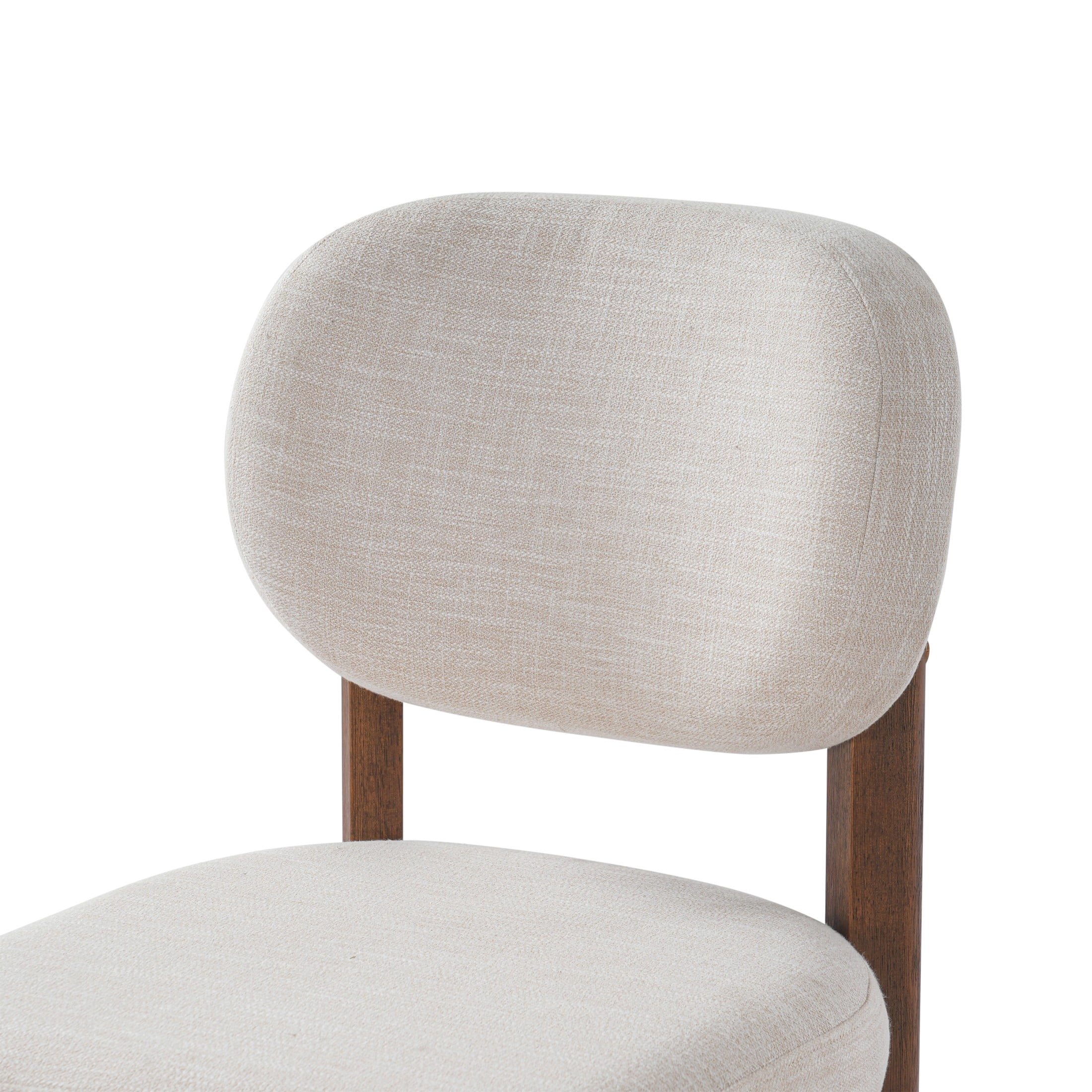 Christopher Knight Home Modern Upholstered Armless Dining Chairs, Wood Frame, Walnut+Beige, Set of 6