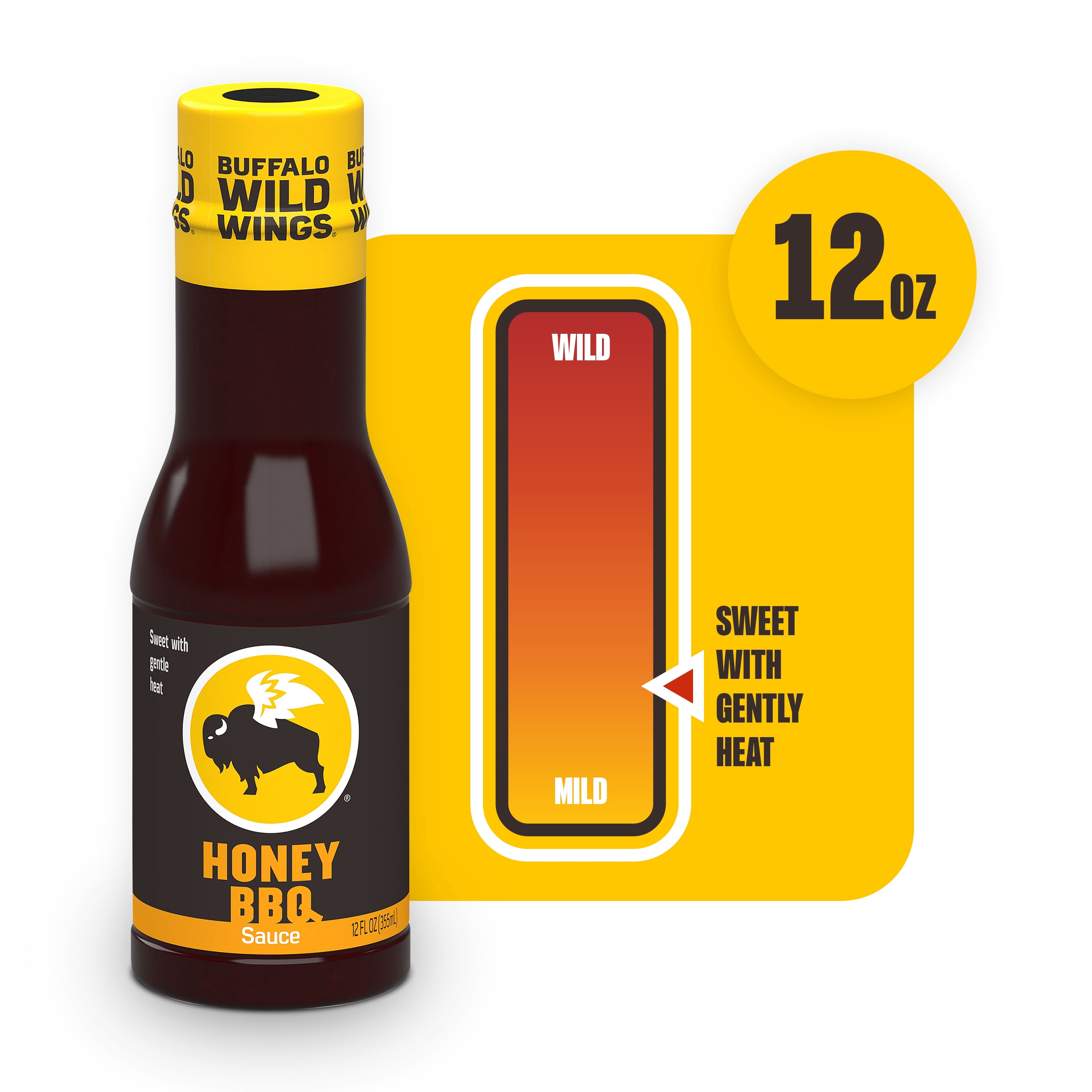 (4 pack) Buffalo Wild Wings Honey BBQ Sauce, 12 fl oz