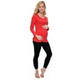 thumbnail image 2 of Long Sleeve Ruched Maternity shirt-Black-2XL, 2 of 3