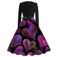 thumbnail image 3 of Fgvctg Valentine's Day a Line Dresses for Women Love Heart Graphic Vintage Cocktail Dresses Oversized Crewneck Dress 1950s Long Sleeve Dressy Elegant Date-Night Outfit Hot Pink 4XL, 3 of 4