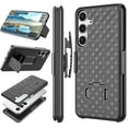 thumbnail image 7 of Case for Galaxy S24 5G Case[with Belt Clip Holster Case]Slim Combo Shell with Kickstand Swivel Rugged Shockproof Antiscratch Protective Cover for Samsung Galaxy S24 5G 2024 6.2 inch(Black), 7 of 7