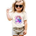 thumbnail image 3 of 5th Birthday Unicorn Shirt for Girls Rainbow Horse Party Theme Five Year Old Graphic Tee Natural Shirt 4T, 3 of 5