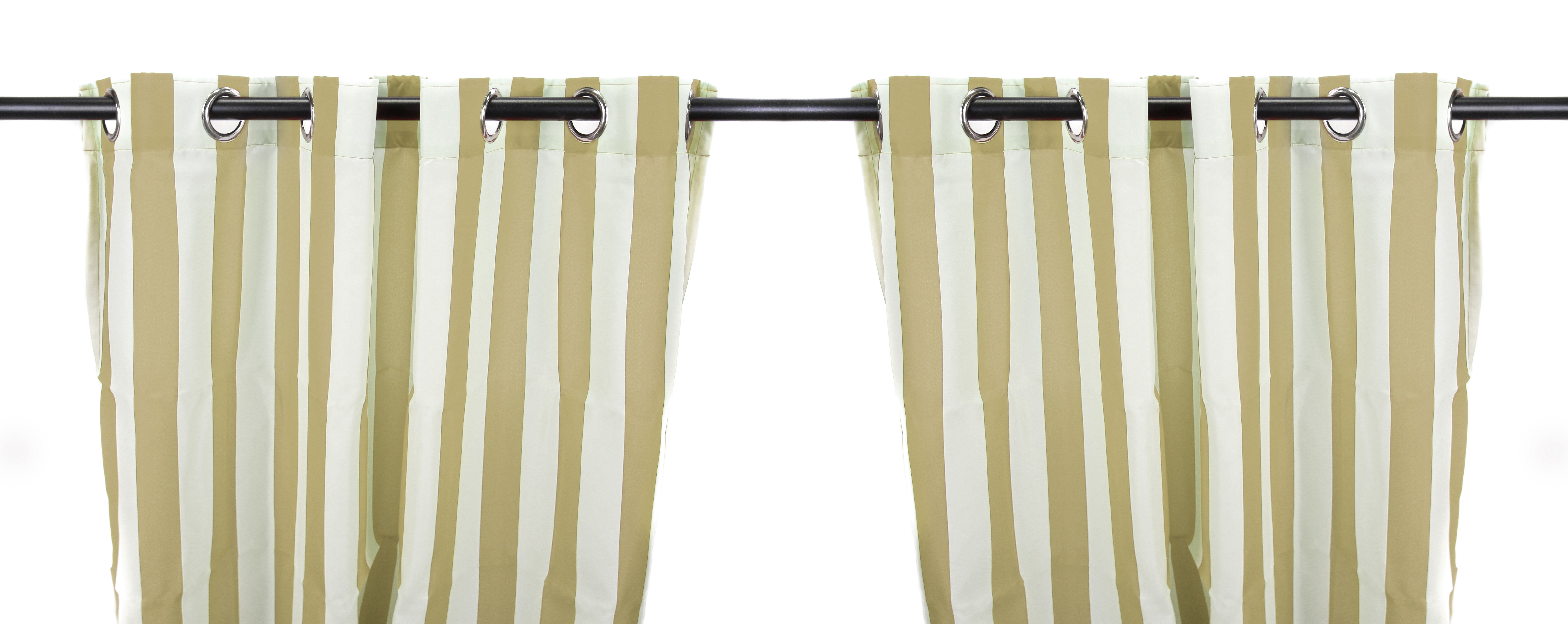 Set of 2, Outdoor Curtain Panels 54" X 96" Linen Stripe
