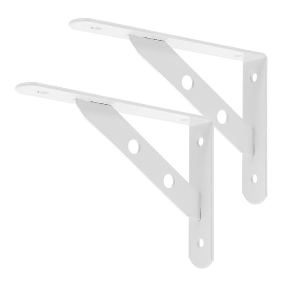 White Heavy Duty Iron Floating Shelf Brackets for Load Bearing 2pcs