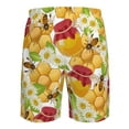 thumbnail image 6 of Kll Bees Honeycomb Jars Of Honey Flowers Men'S Casual Summer Beach Shorts Hawaiian Shorts With Pockets-Small, 6 of 9