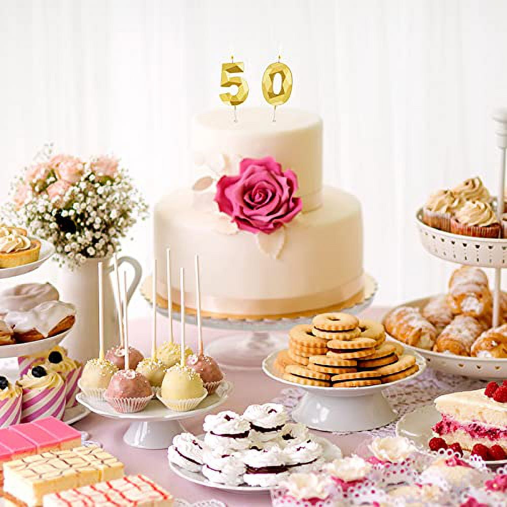 Amazon.com: Gold 50th Birthday Numeral Candle, Number 50 Cake Topper Candles  Party Decoration for Women or Men : Home & Kitchen