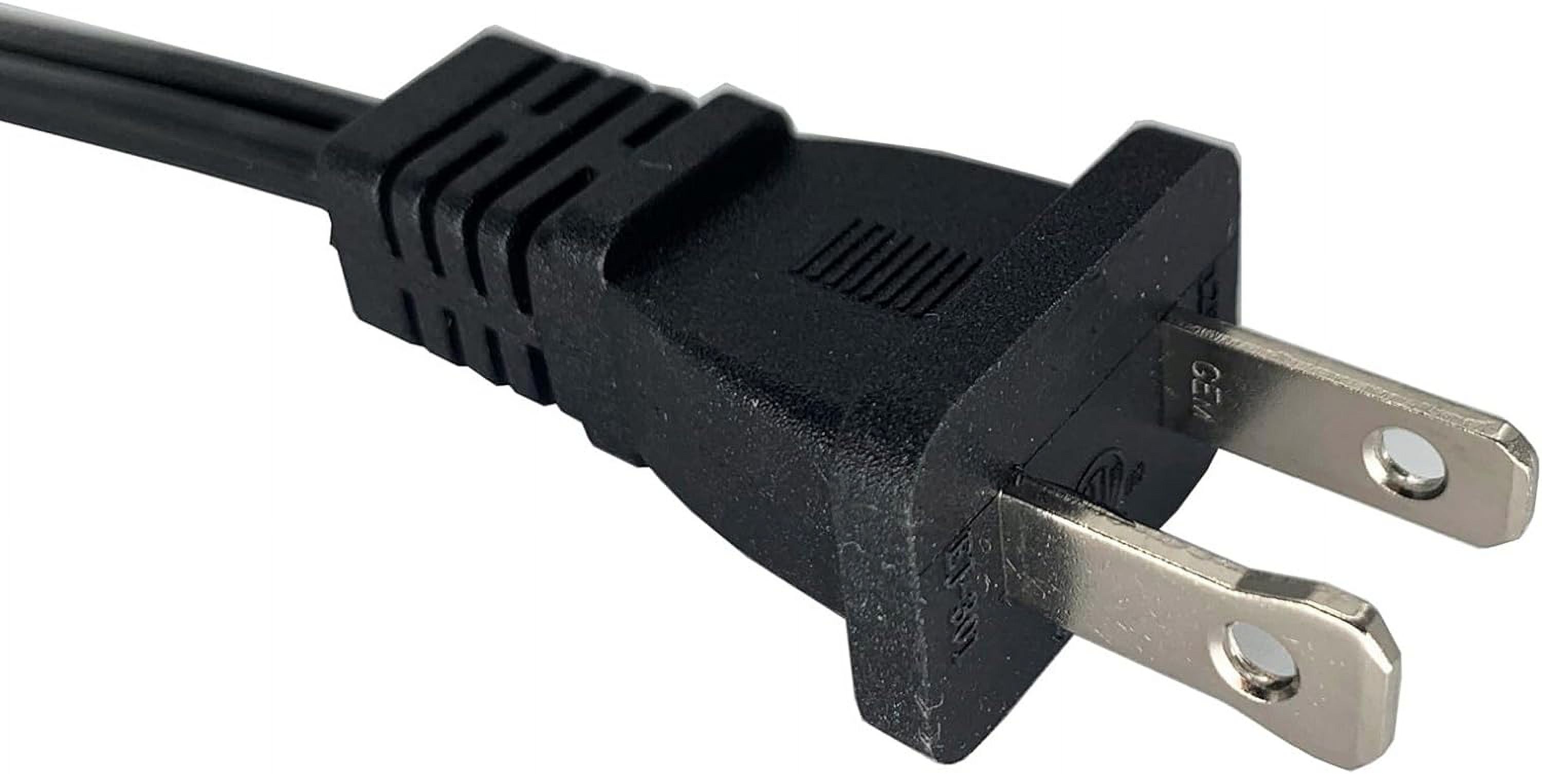 Extension Cord 3 Feet, Short Small AC Power Cord 2 Prong, 18 AWG Power Cable for Indoor Use, Male to Female Extension Cord, NEMA 5-15P to NEMA 5-15R, Black 2 Pack