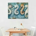 thumbnail image 2 of Fenyluxe Ocean Beach Nautical Seashell Starfish Wal tWall Decor Rustic Shell Coastal Theme Pictures Canvas Prints Modern Artwork for Home Living Room Bedroom Bathroom 20x16 in/16x12 in, 2 of 6