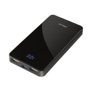 Angle View: PNY PowerPack HD5000 - Power bank - 5000 mAh - 2.1 A - 2 output connectors (USB) - on cable: Micro-USB - black