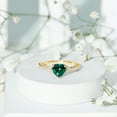 thumbnail image 6 of Rosec Jewels Minimal Heart Ring with Created Emerald and Diamond for Women (7 mm), 14K Yellow Gold, US 4.50, 6 of 8