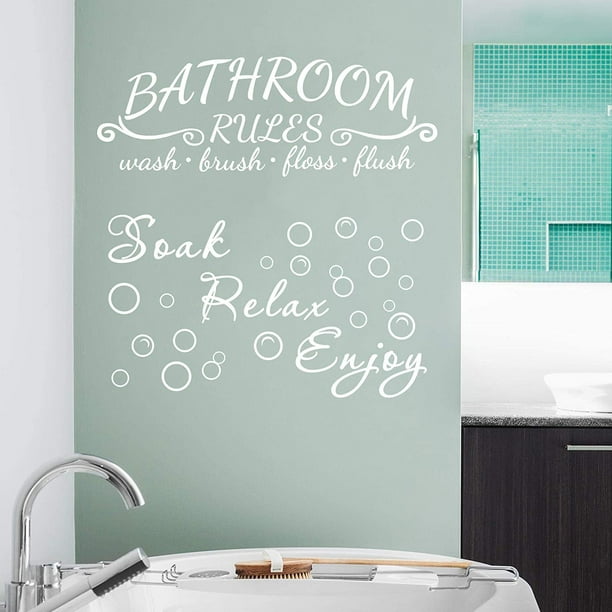 Stickers muraux règles de la salle de bain - Autocollant de salle de bain