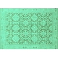 thumbnail image 1 of Ahgly Company Machine Washable Indoor Rectangle Oriental Turquoise Blue Traditional Area Rugs, 6' x 9', 1 of 4