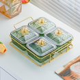 thumbnail image 5 of yotijay Candy Nut Serving Container,Divided Snack Serving Bowls Multipurpose Decorative Dried Fruit Tray with Lid for Nut Dried Fruit 4 Grid Green, 5 of 8