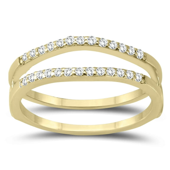 SZUL Women's 1/4 Carat TW Diamond Insert Ring in 10K Yellow Gold (J-K-L Color, I2-I3 Clarity)
