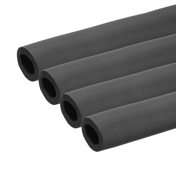 Uxcell 1" (25mm) ID x 1.3Ft x 0.35" Pipe Insulation Foam Tube, 4Pcs Pipe Cover Wrap Roll Bar Tubing for Handle Grip HVAC Air Conditioner Units, Black