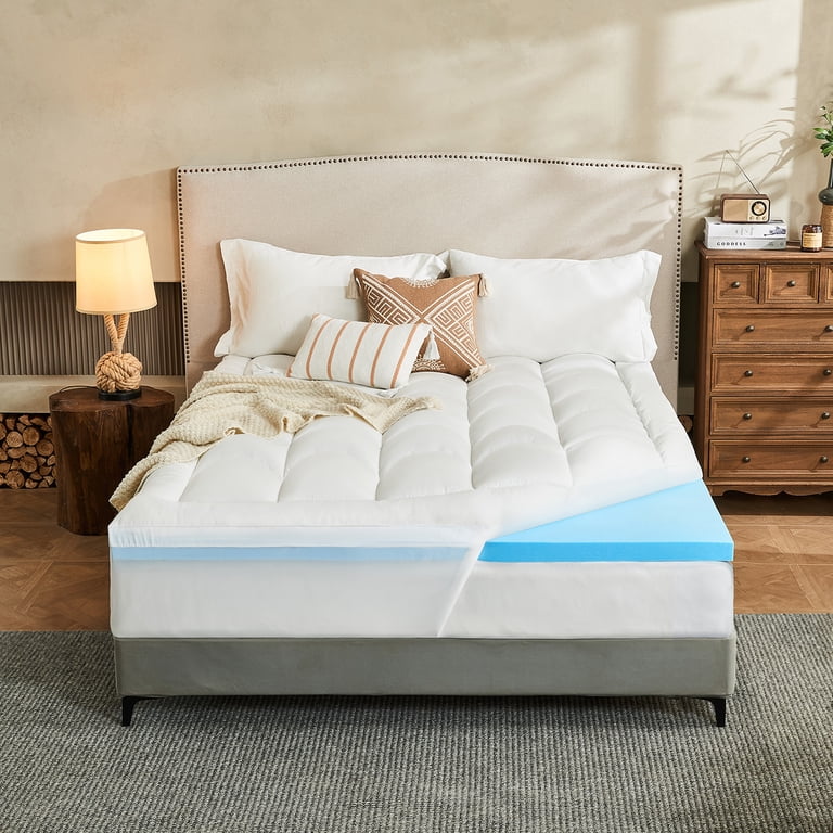 Teler 4 Inch Dual Layer Memory Foam Mattress Topper, Queen photo 8