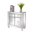 thumbnail image 1 of Hefilesy FCH 28in With Mirror Surface Two Drawers Two Doors Bedside Table Silver, 1 of 6