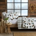 thumbnail image 1 of great Bay Home Couvre-Lit Lodge Courtepointe Grand Lit avec 2 Taies d'Oreiller Cabane Ensemble de Courtepointe Réversible 3 Pcs Quatre Saisons Courtepointe Rustique Couvre-Lit Ensemble de Lit collection Nature Sauvage (Orignal - Chocolat), 1 of 4