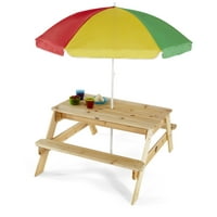 Plum Picnic Table With Parasol