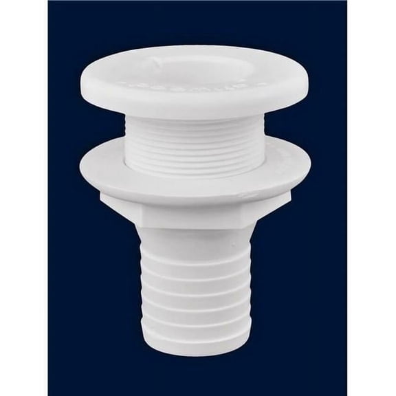 Attwood Mari 38751 1.5 x 3.38 in. Polypropylene Thru-Hull Connector, White
