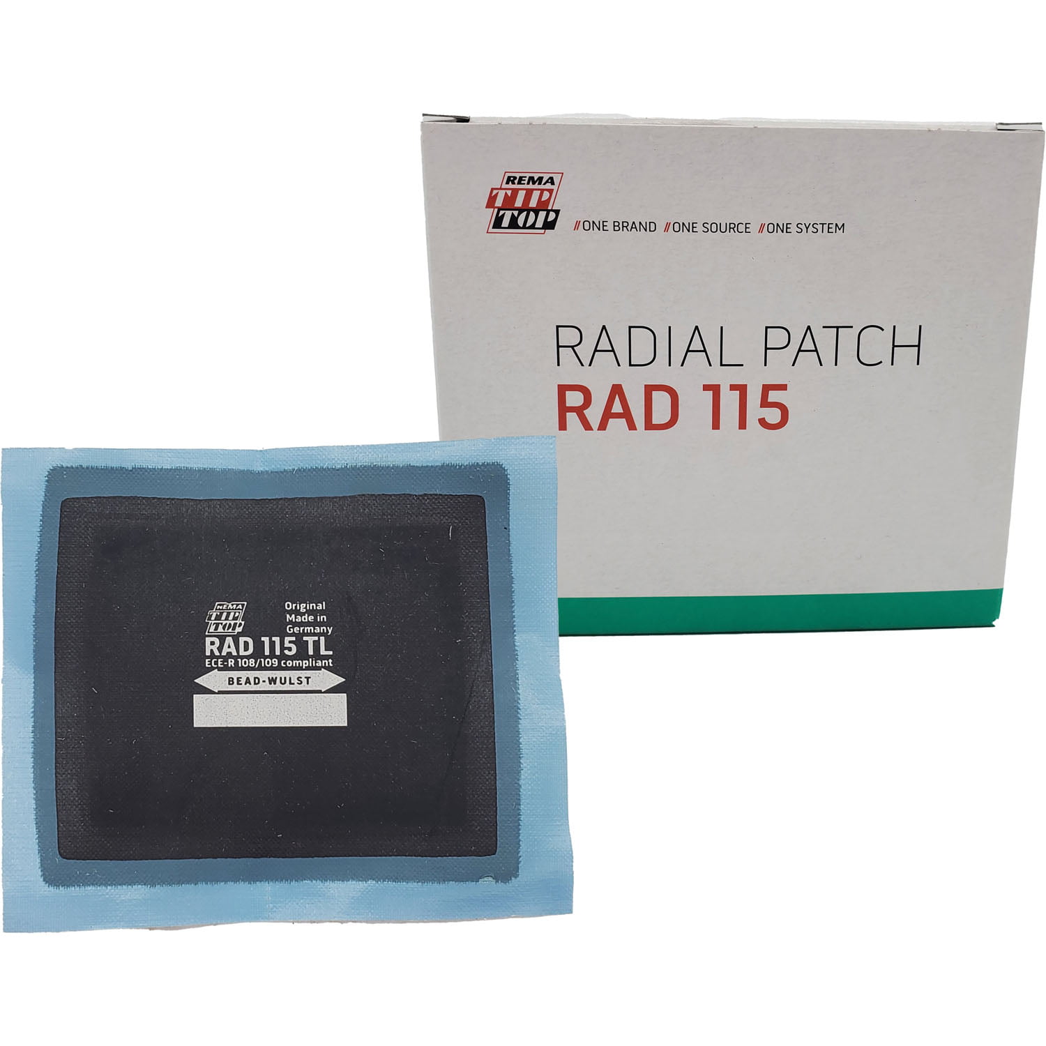 Rema Tip RAD-115 Radial Tire Repair Patch 3-1/2" x 2-3/4" - Box of 20 -