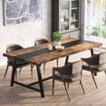 thumbnail image 1 of Dining Table for 8 People, 71 Inches Rectangular Wood Kitchen Table with Strong Metal Frame, 1 of 5