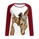 thumbnail image 4 of Puntoco moda mujer cuello redondo botón manga larga estampado casual camiseta blusa tops Puntoco Puntoco-2441, 4 of 4