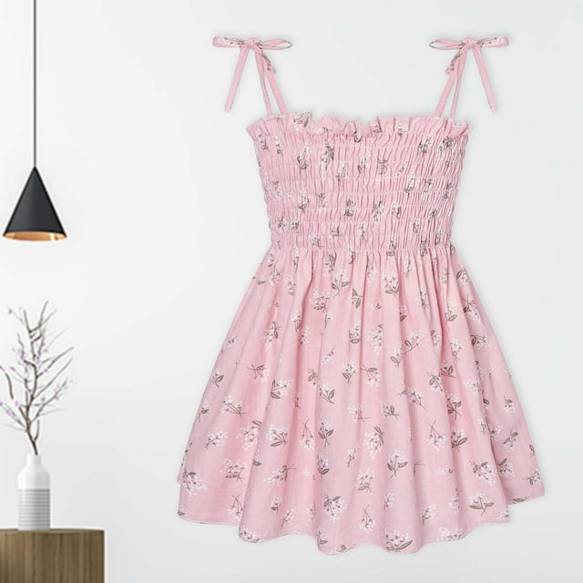 DPTALR Robe d'Été Sans Manches pour Bébé Fille, Imprimé Graphique, Vêtements pour Enfants