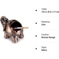 thumbnail image 5 of Vintage windproof ashtray with lid - Metal ashtray with elephant, red bronze, 5 of 5