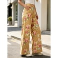 thumbnail image 3 of Floral Print Women Long Jeans Wide Leg Casual Denim Pants, 3 of 8