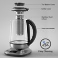thumbnail image 4 of Mecity Electric Tea Kettle with Removable Infuser, 9 Preset Brewing Programs, Temperature Control, 2 Hours Keep Warm, Borosilicate Glass, 1.7 Liter,, 4 of 8