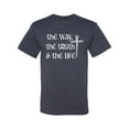 thumbnail image 2 of Wild Bobby The Way, The Truth & The Life Inspirational/Christian Men Graphic Tee, Vintage Heather Navy, Large, 2 of 5