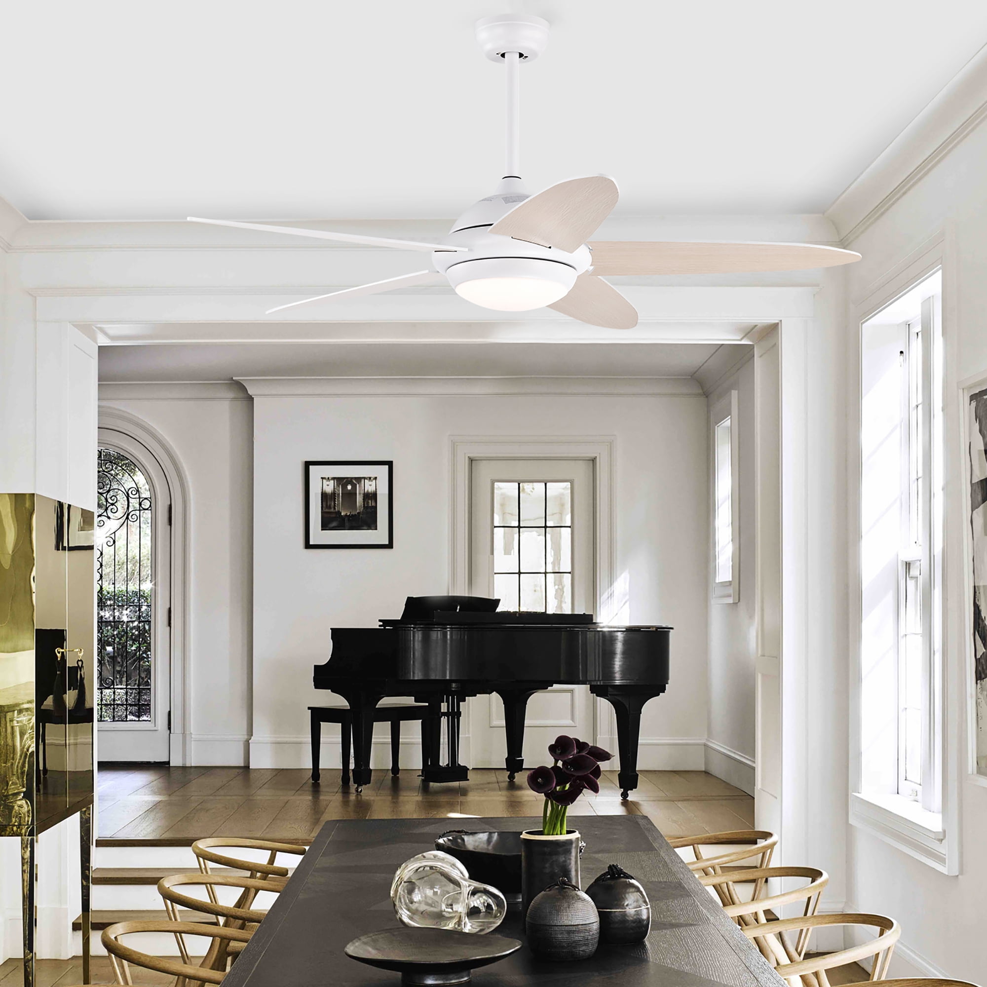 Costway 52'' Ceiling Fan with LED Lights & Remote Control 1/2/4/8H Timer & 3 Fan Speeds