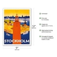 thumbnail image 2 of Stockholm - Sweden - Port of Stockholm and City Hall - Vintage Travel Poster by Iwar Donner c.1936 - Master Art Print (Unframed) 9in x 12in, 2 of 4
