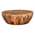 thumbnail image 2 of The Urban Port Mango Wood coffee Table in Round Shape, Dark Brown, 2 of 4