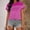 Hot Pink, variant on Womens Striped Crop Top Casual Short Sleeve Crewneck T Shirt Soft Relaxed Fit Boxy Summer Tee,Size XL