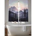 thumbnail image 5 of Sheer Curtains 72 Inches Long 2 Panels, Forest Mountain Sunrise Watercolor Rod Pocket Curtain Voile Draperies, Abstract Landscape Ombre Light Filtering Window Treatment for Living Room, 5 of 8